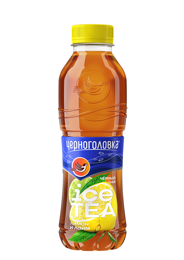Холодный чай черный ЧЕРНОГОЛОВКА Лимон-лайм 0,5 л, ПЭТ