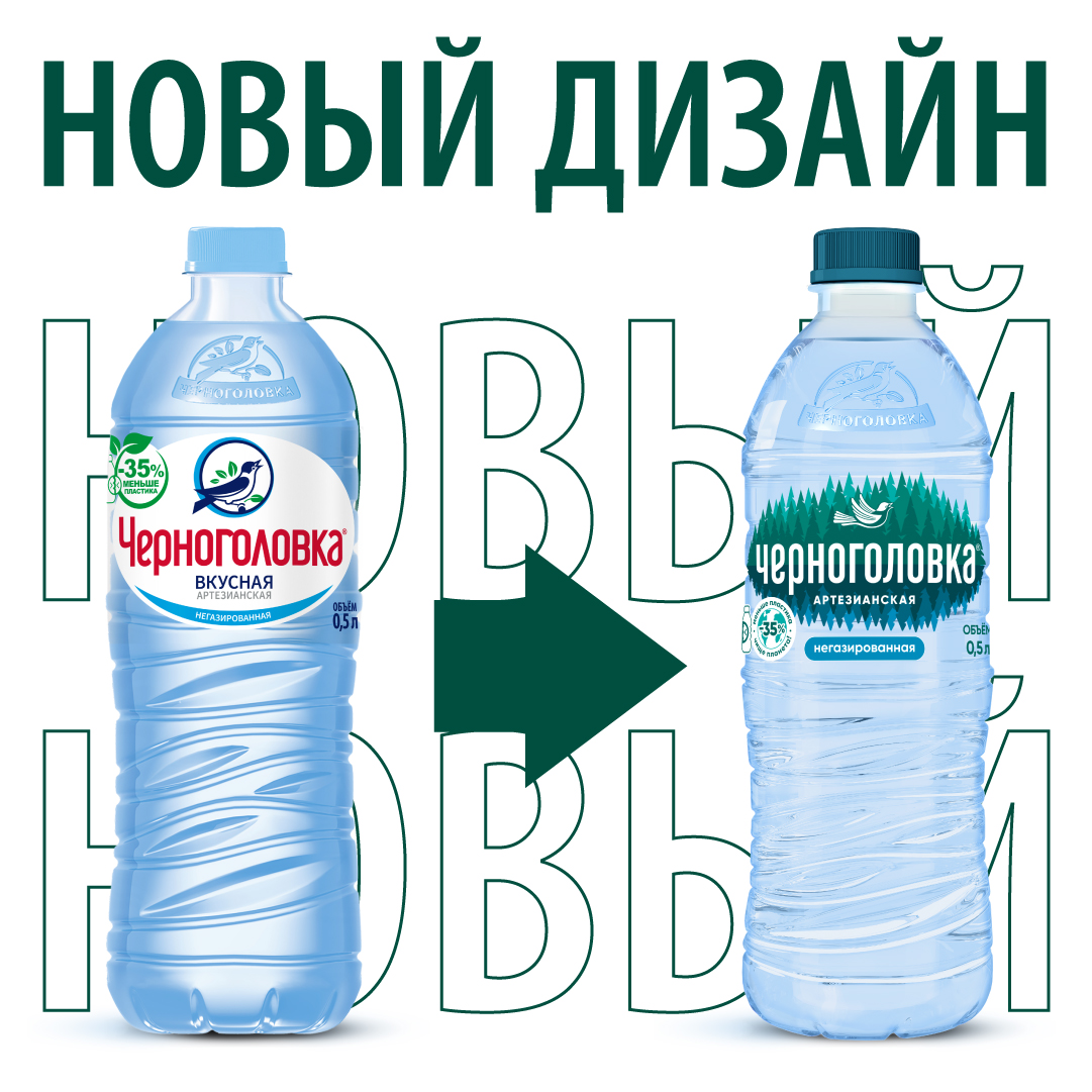 Вода питьевая артезианская ЧЕРНОГОЛОВКА 0,5 л, без газа, ПЭТ