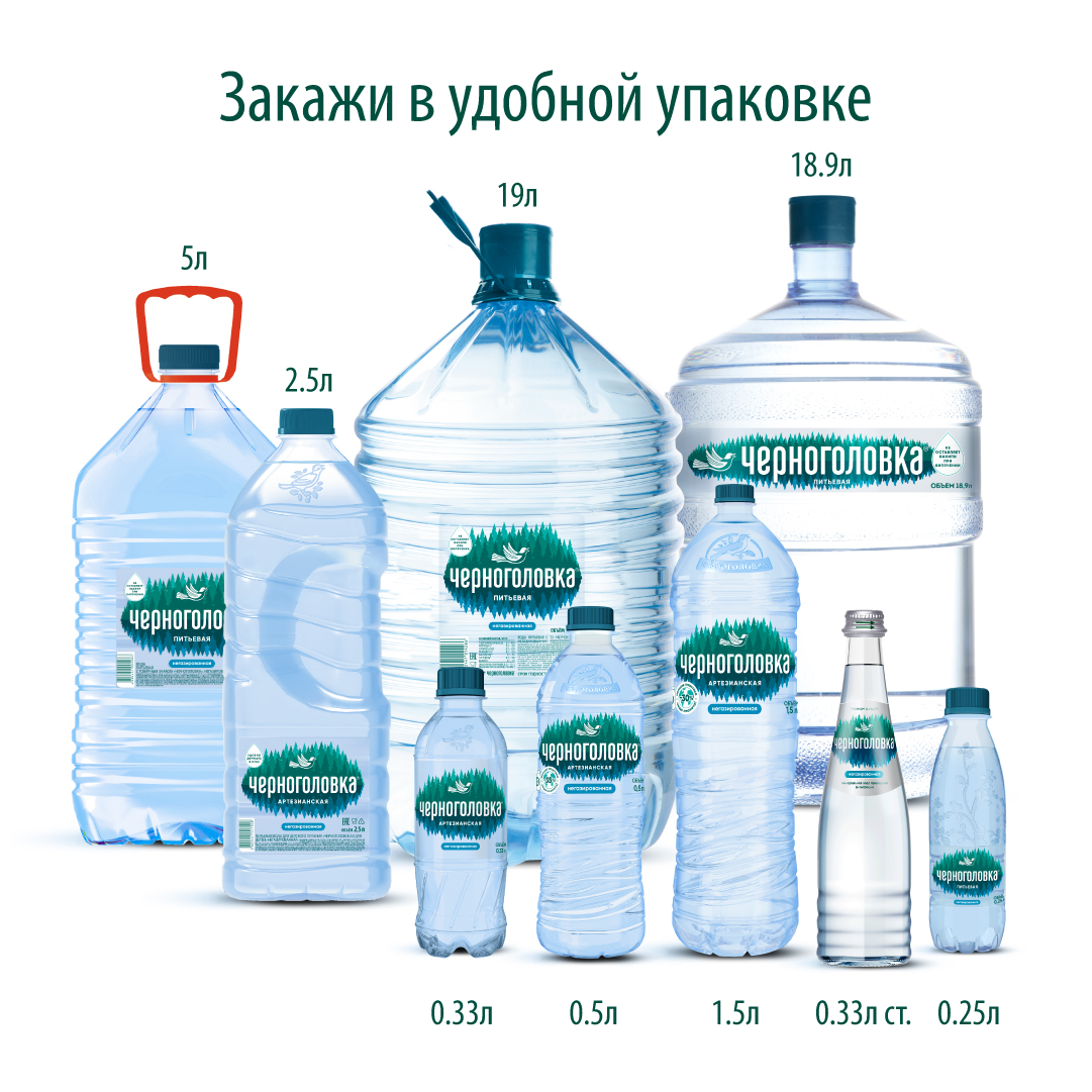 Вода питьевая артезианская ЧЕРНОГОЛОВКА 1,5 л, без газа, ПЭТ