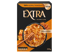 Хлопья EXTRA Кукурузные с Мёдом и корицей 250 г